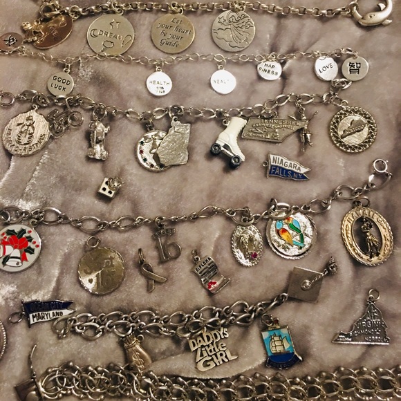 Sterling Silver 925 Charm Bracelet Lot with additional Charms. “NOT SCRAP”! - Picture 2 of 16